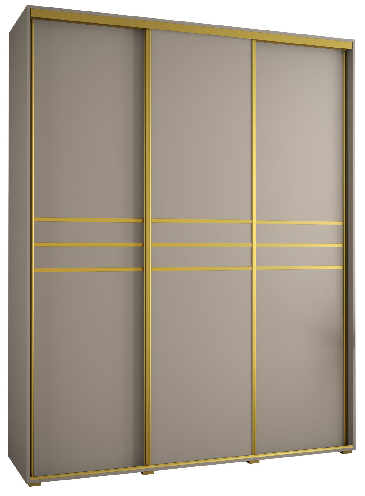 Szafa przesuwna wysoka Dakota 10 200 x 45 x 235,2 cm kaszmir + u. Złoty - Abiks Meble