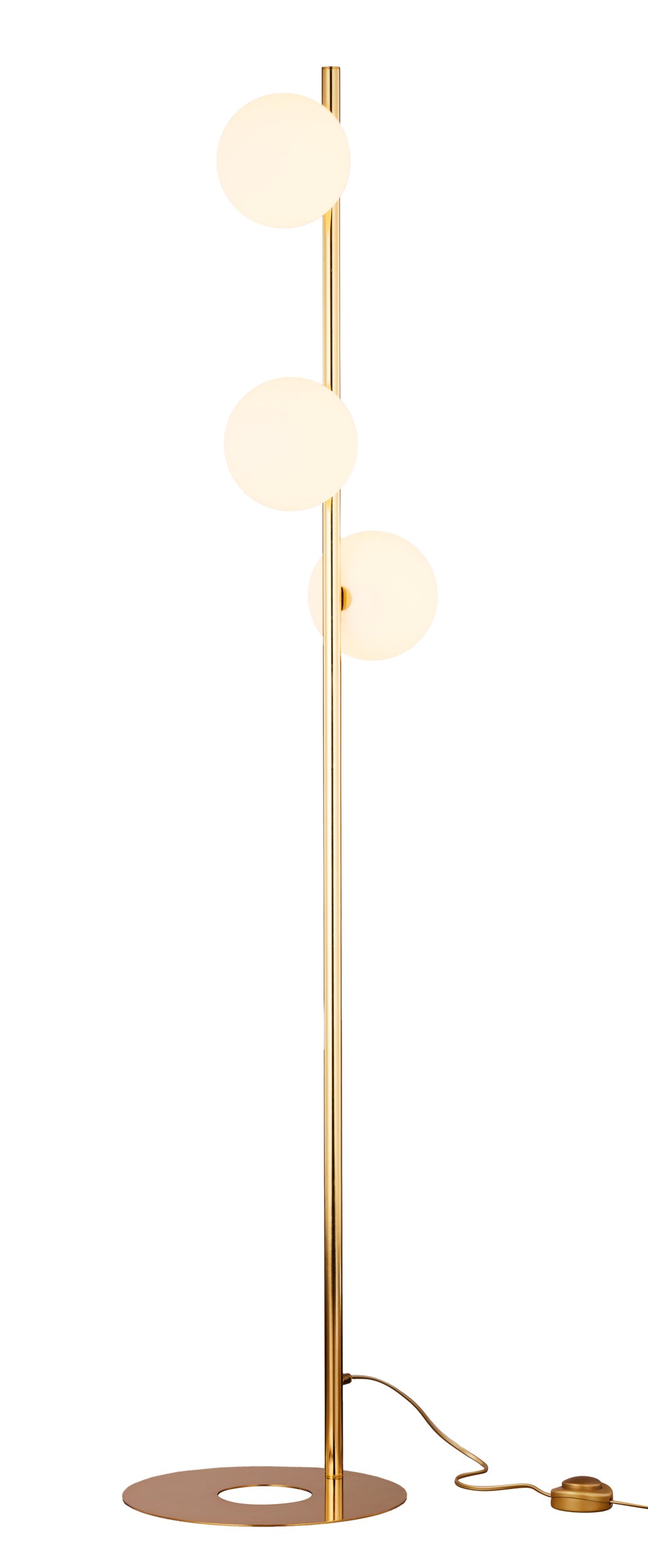 Lampa stojąca nowoczesna FEME złoto-biała 3xG9x15W szkło wym:151x30x44cm IP20 Jupiter
