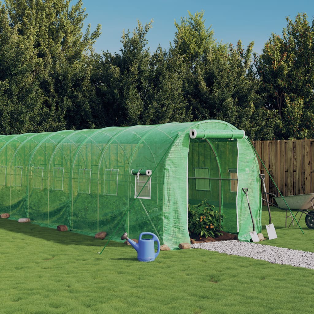 Szklarnia ze stalową ramą, zielona, 16 m², 8x2x2 m vidaXL