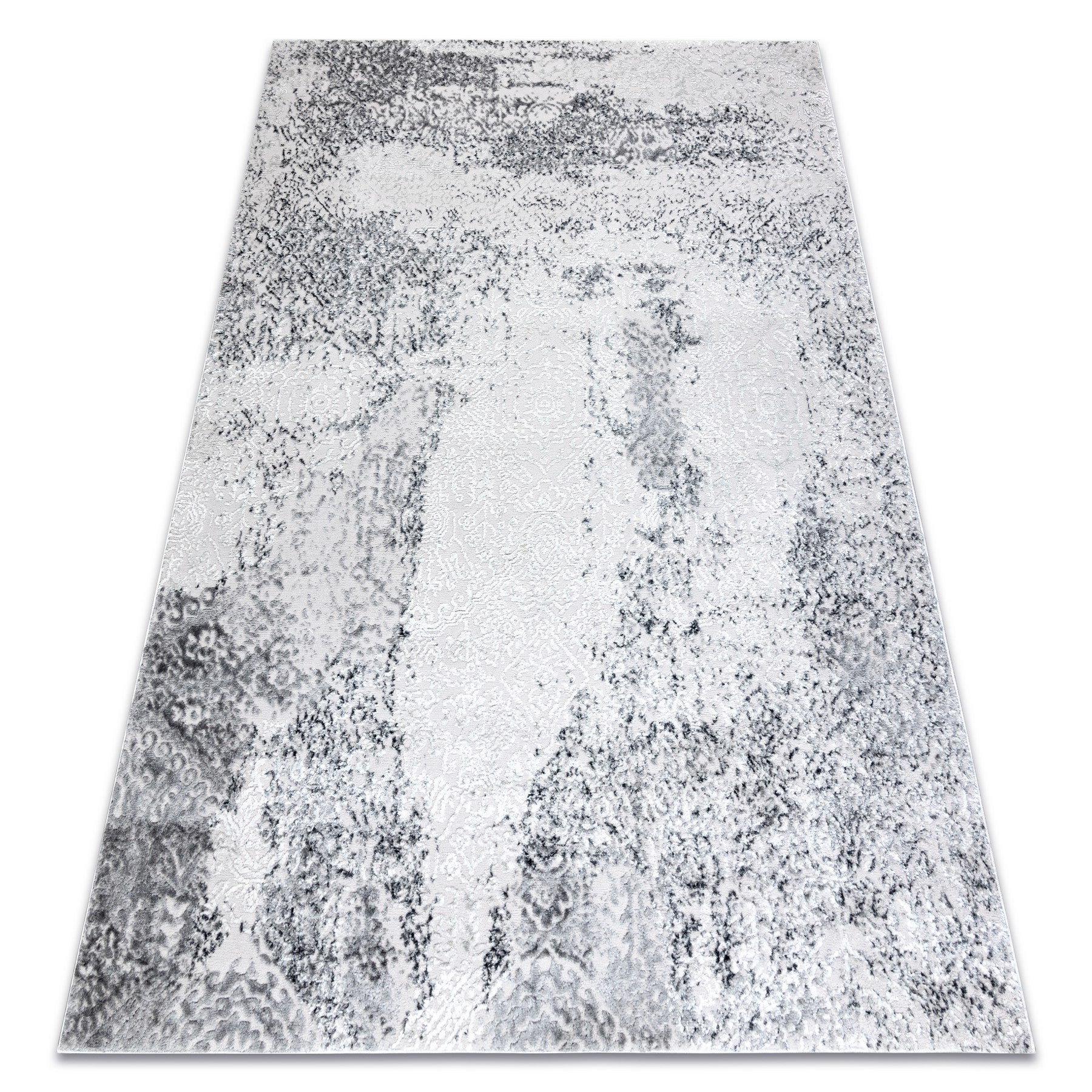 Dywan MEFE nowoczesny 8731 Przecierany vintage - Strukturalny, dwa poziomy runa szary 240x330 cm