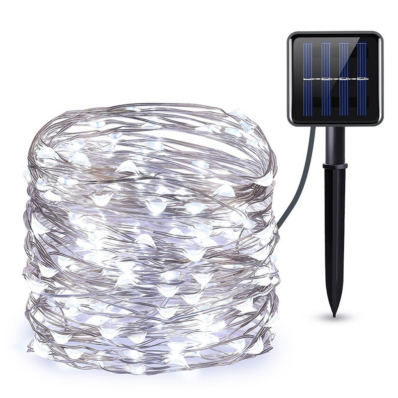 Zewnętrzna solarna girlanda LED LED m trybów wodoszczelna lampki dekoracyjne do domu na zewnątrz do ogrodu na ślub i imprezę zimna biel