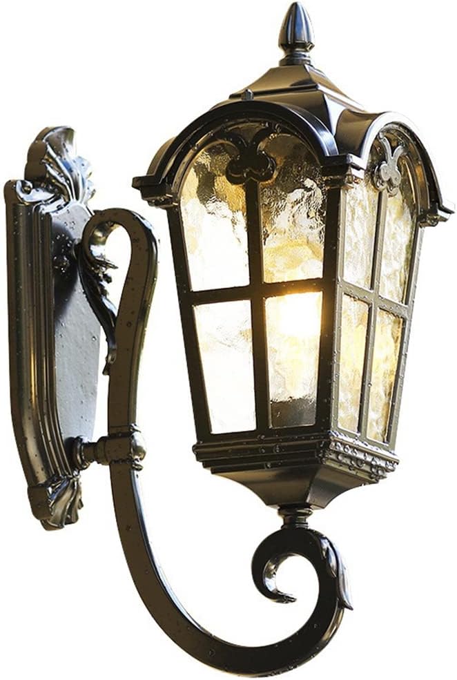 Stara lampa ogrodowa, retro lampa ogrodowa, wodoodporna IP55, antyczna lampa ścienna ze szklaną osłoną, lampa ścienna do.