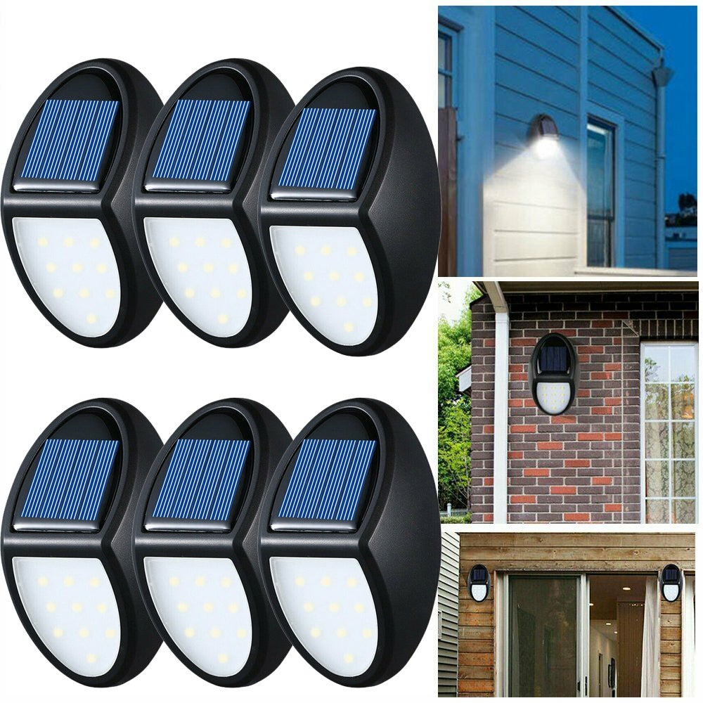 6 sztuk 10LED Zewnętrzna lampa solarna wodoodporna Kinkiet Czujnik ruchu LED Wodoodporne kinkiety do ogrodu na dziedzińcu