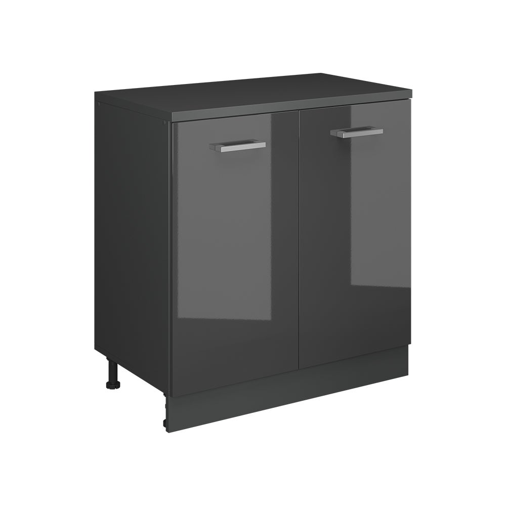 Vicco Szafka rozszerzająca Rion, Antracyt połysk/Antracyt, 80 x 46 cm bez skosu z 2 drzwiami