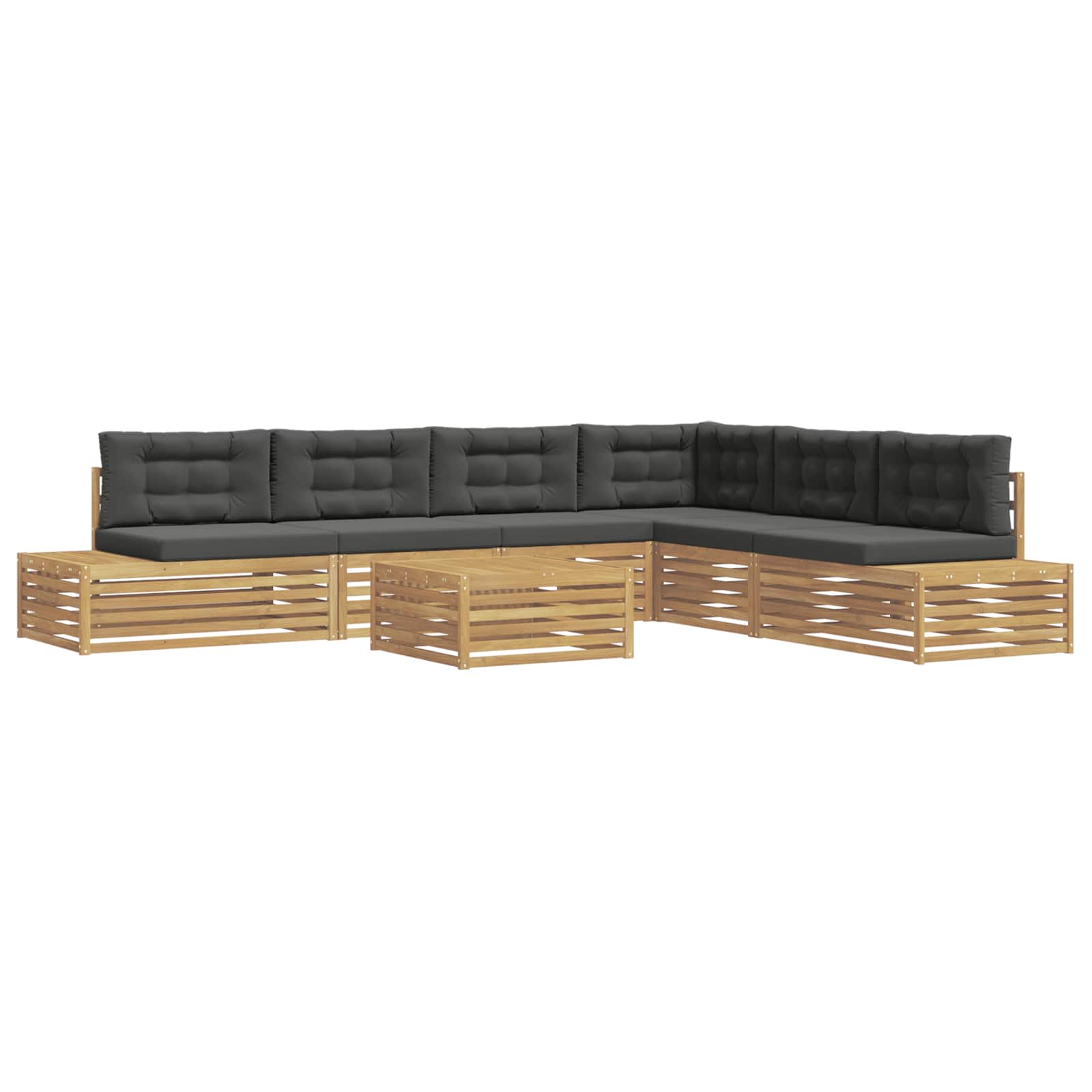 8 pcs Zestaw sof na zewnątrz Poliester Biały