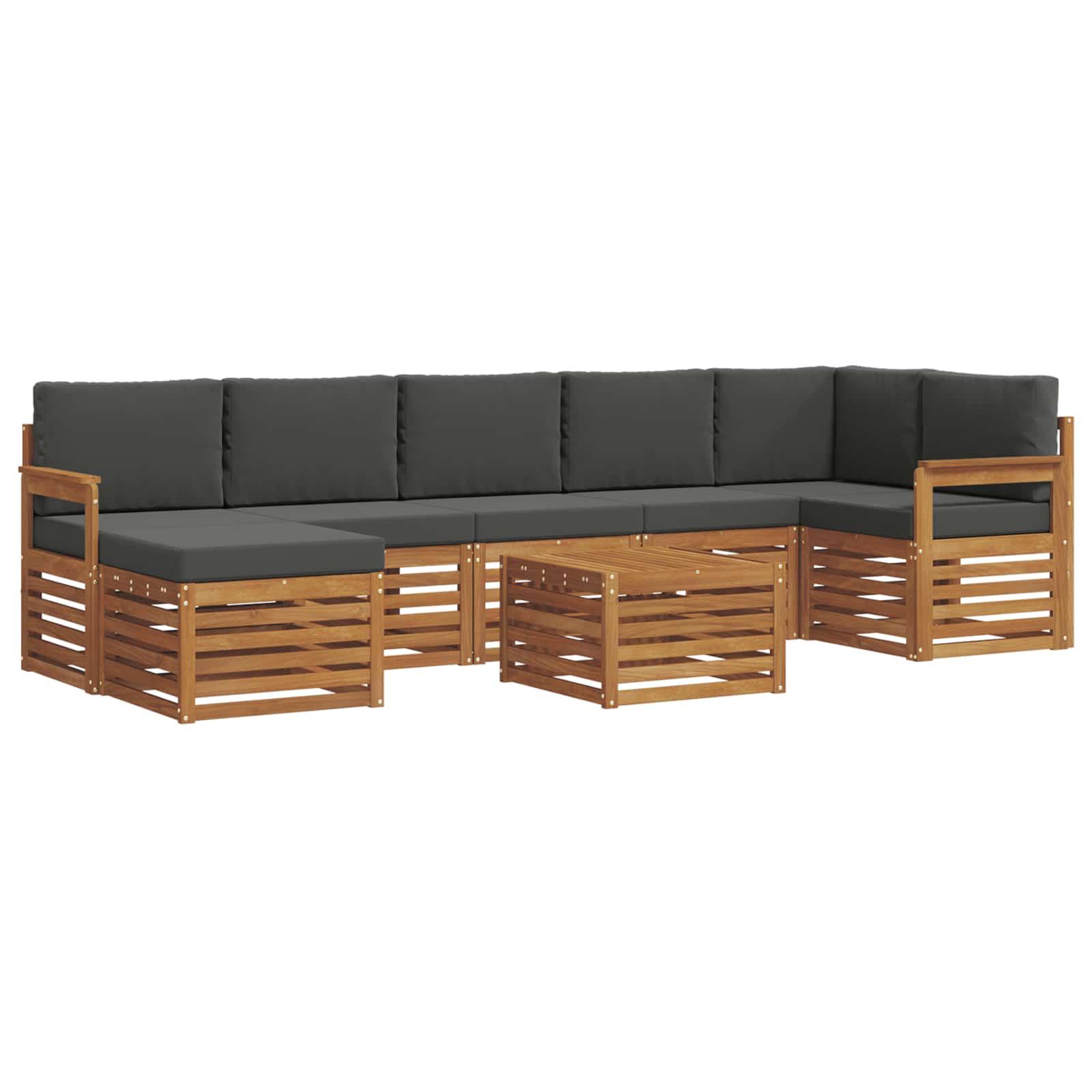 Zestaw sof na zewnątrz z poduszką 8 pcs Naturalny i Antracytowy