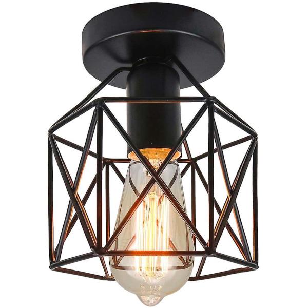 Lampa sufitowa w stylu vintage industrial, idealna lampa wisząca na ganku, w korytarzu lub jadalni. (Czarna)