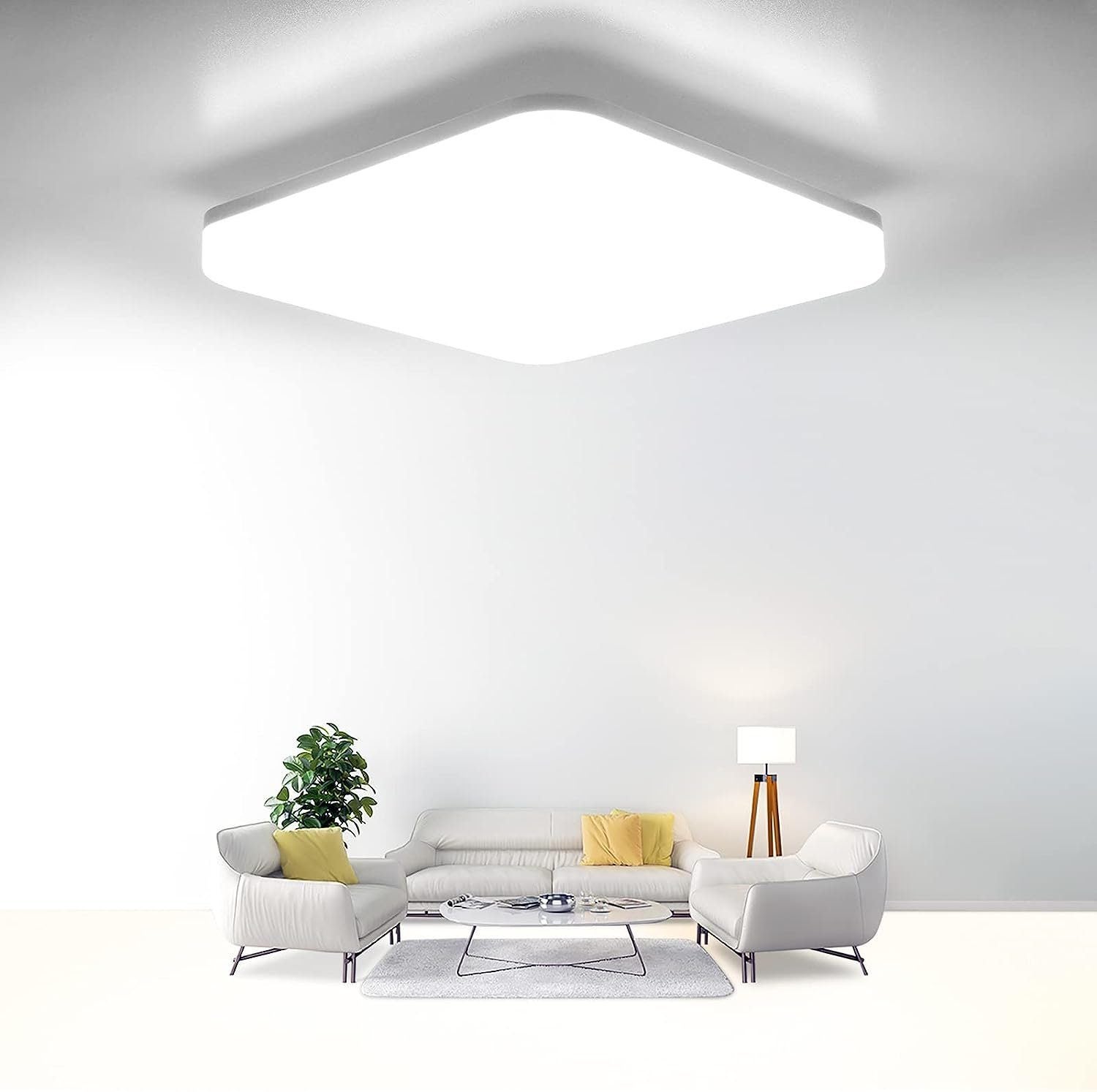 NETTLIFE - Kwadratowa oprawa sufitowa LED 18W 1600lm IP54, CRI 80, eco 85%, 10-15m², łatwy montaż