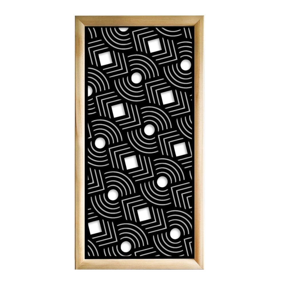 AIM - Prostokątne moduły dekoracyjne z drewna i PVC - Rozmiar 73x148 cm - Grubość 64 mm - Kolor wewnętrzny CZARNY