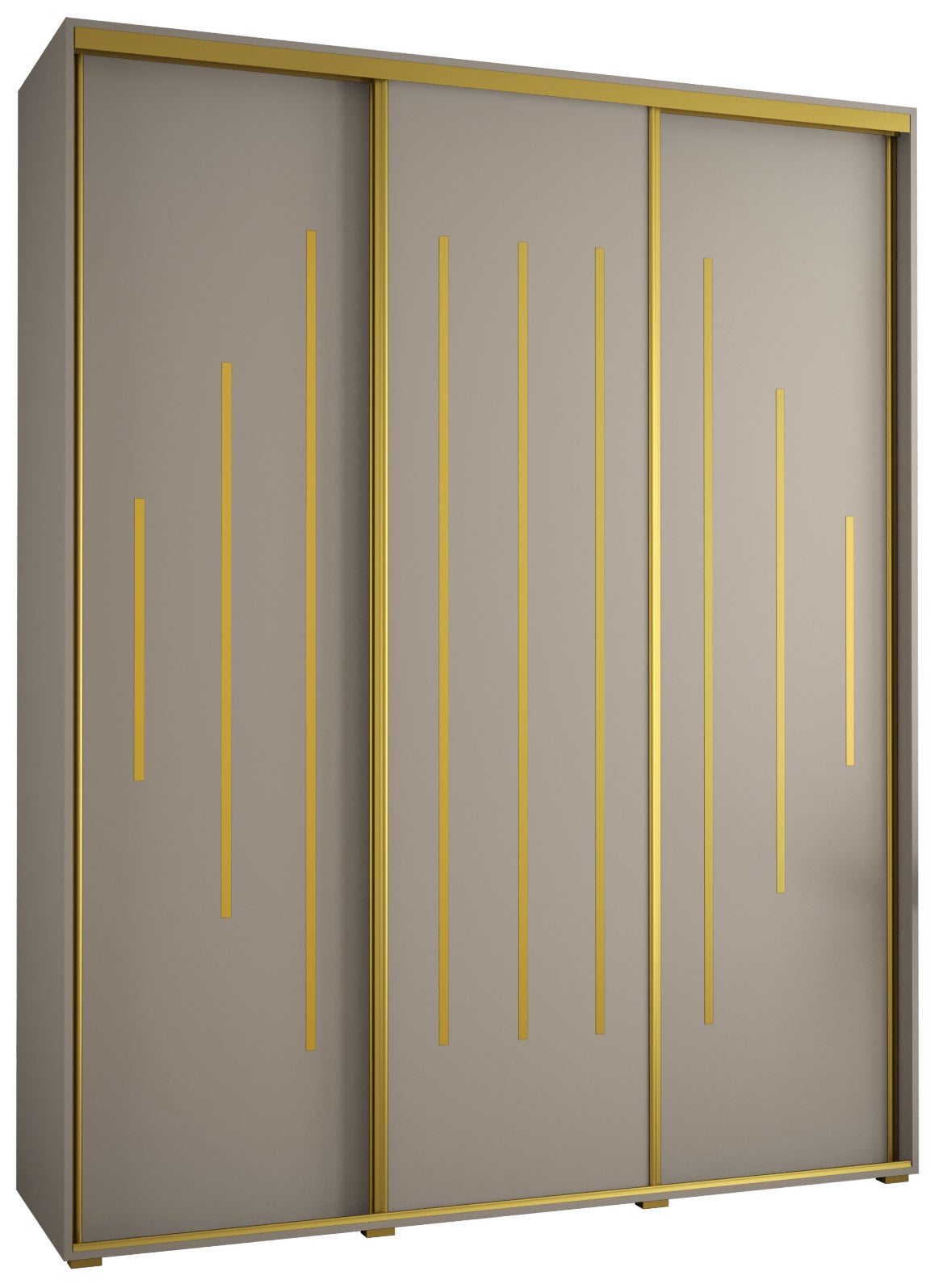 Szafa przesuwna wysoka Dakota 12 200 x 45 x 235,2 cm kaszmir + u. Złoty - Abiks Meble