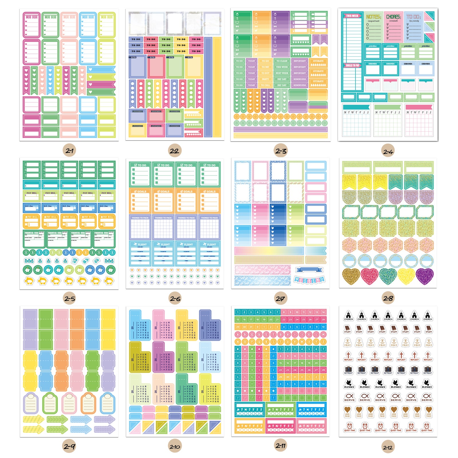 12 Sheets niezbędny naklejka do planera plan tygodniowy i dzienny naklejka Planner klejący Notes do DIY Calendar Planner Journal dekoracja