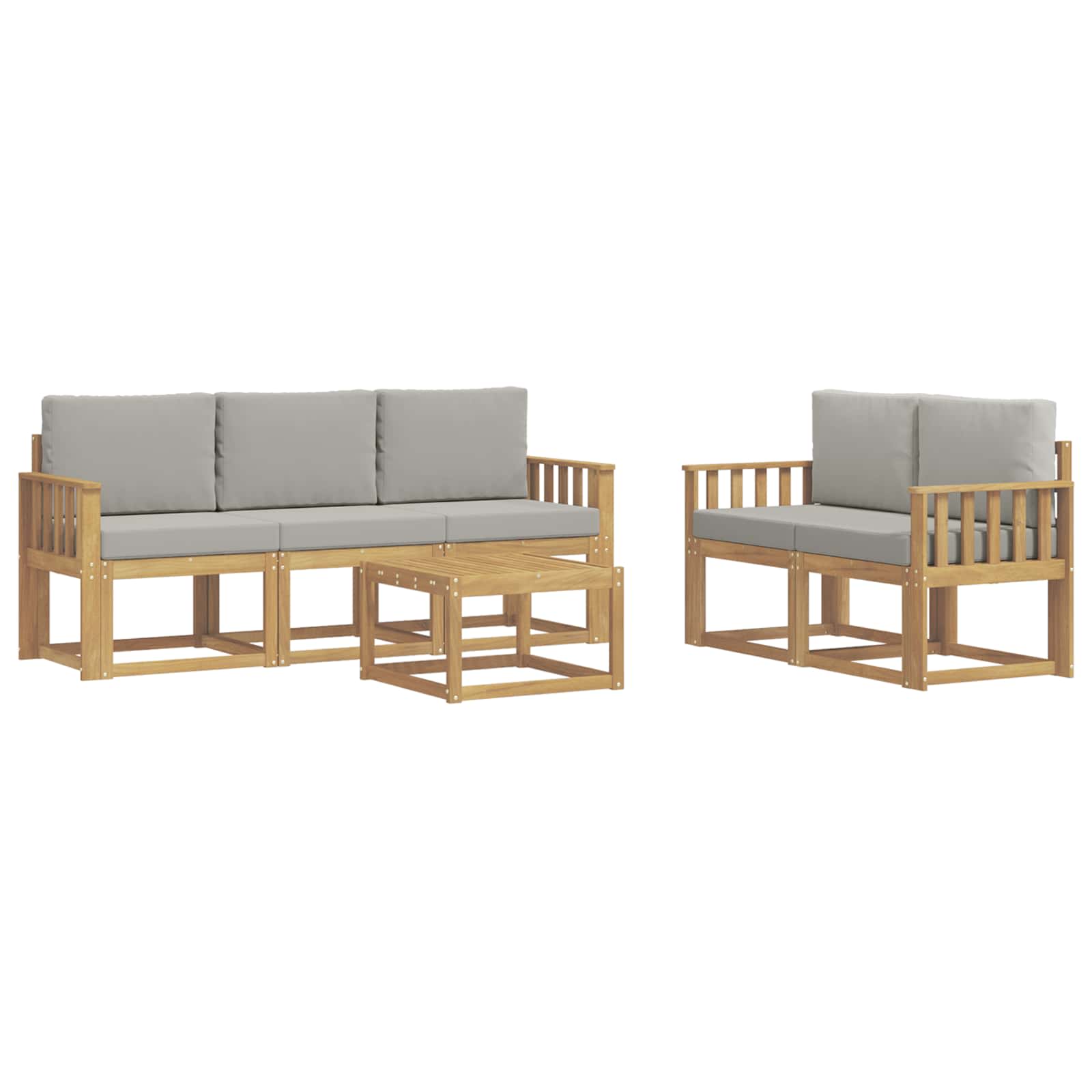 Zestaw sof na zewnątrz 6 pcs Biały i jasnoszary 59 x 59 x 37 cm