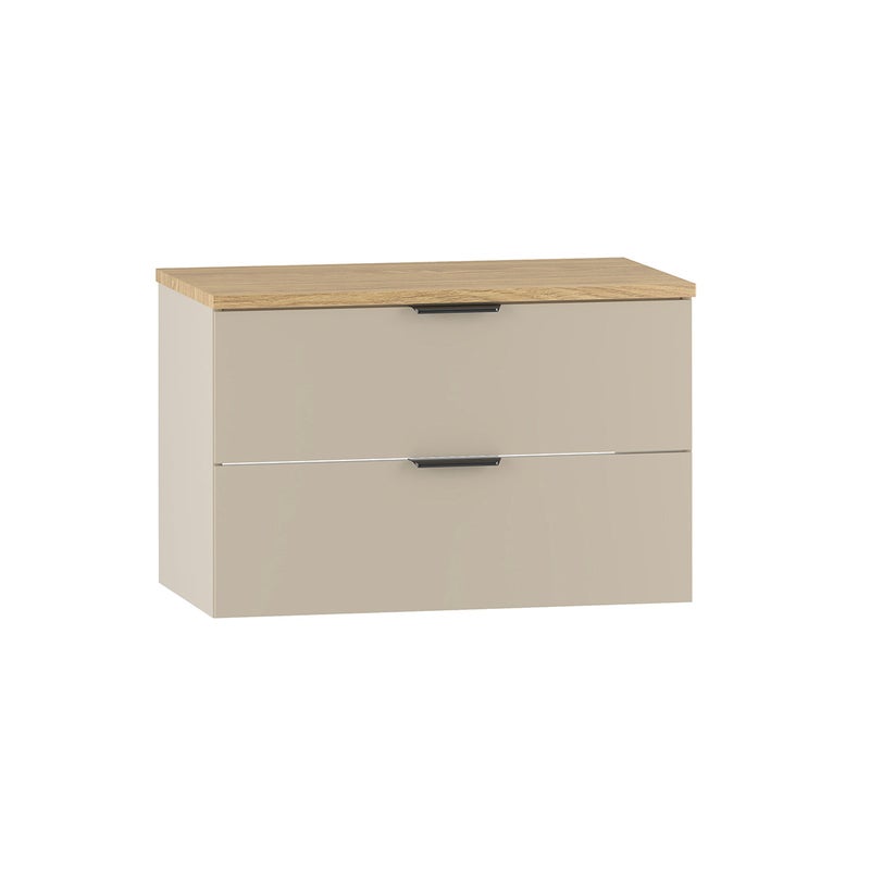 Szafka pod umywalkę 80 cm z blatem Astrid w kolorze kaszmiru i drewna