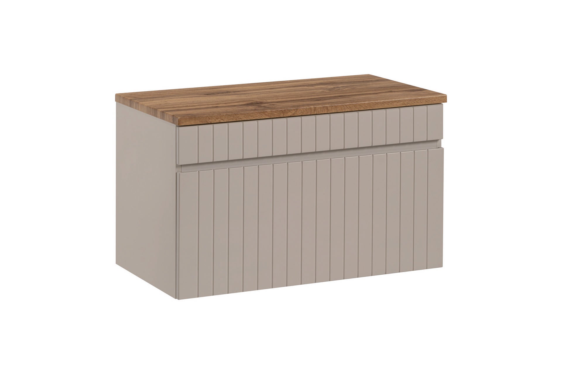 Szafka łazienkowa ICONIC 80 cm kaszmir blat ryflowany front