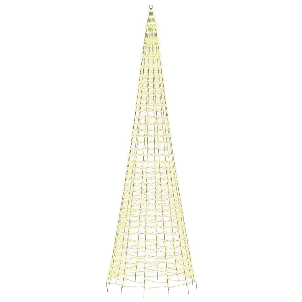 Choinka LED Zewnętrzna 500 cm Ciepła Biel z 8 Efektami Świetlnymi