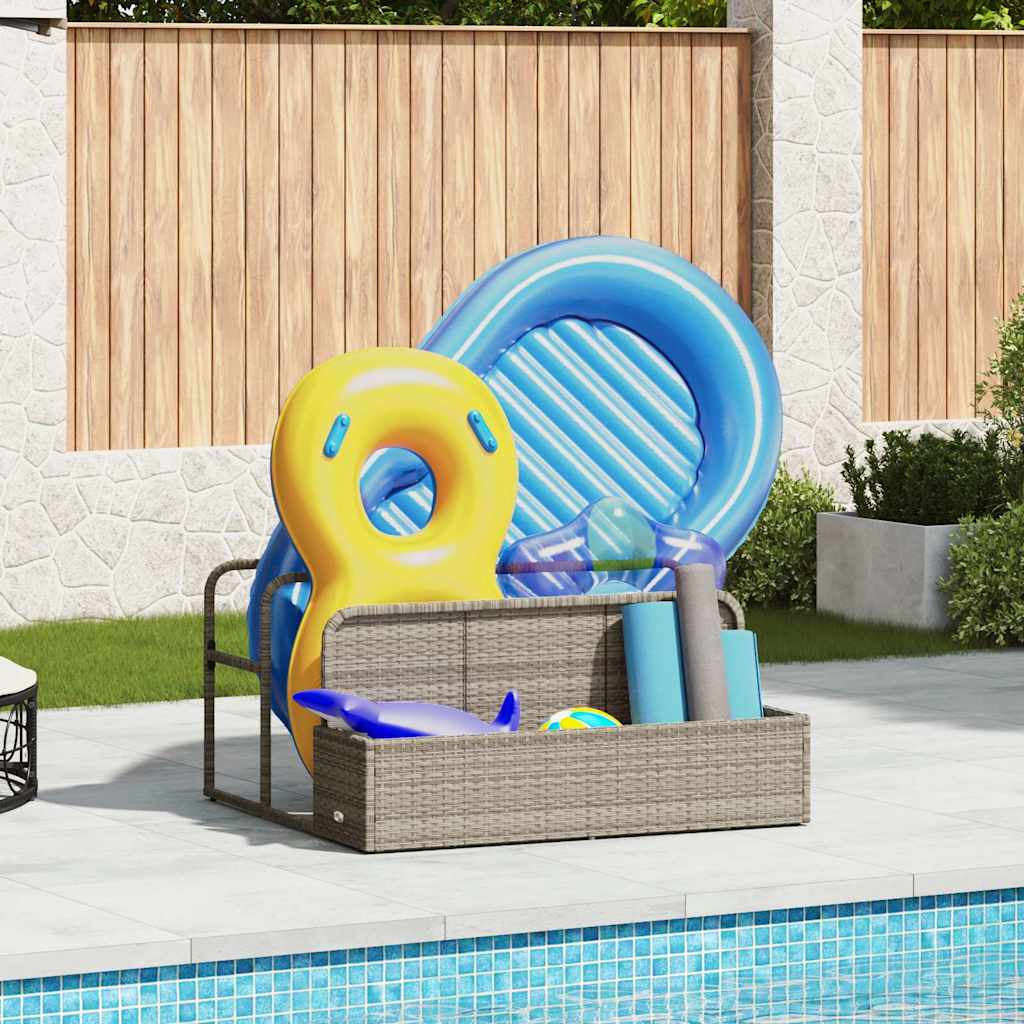 Poolside Float Storage Jasnoszary 110x100x57 cm Polirattan vidaXL