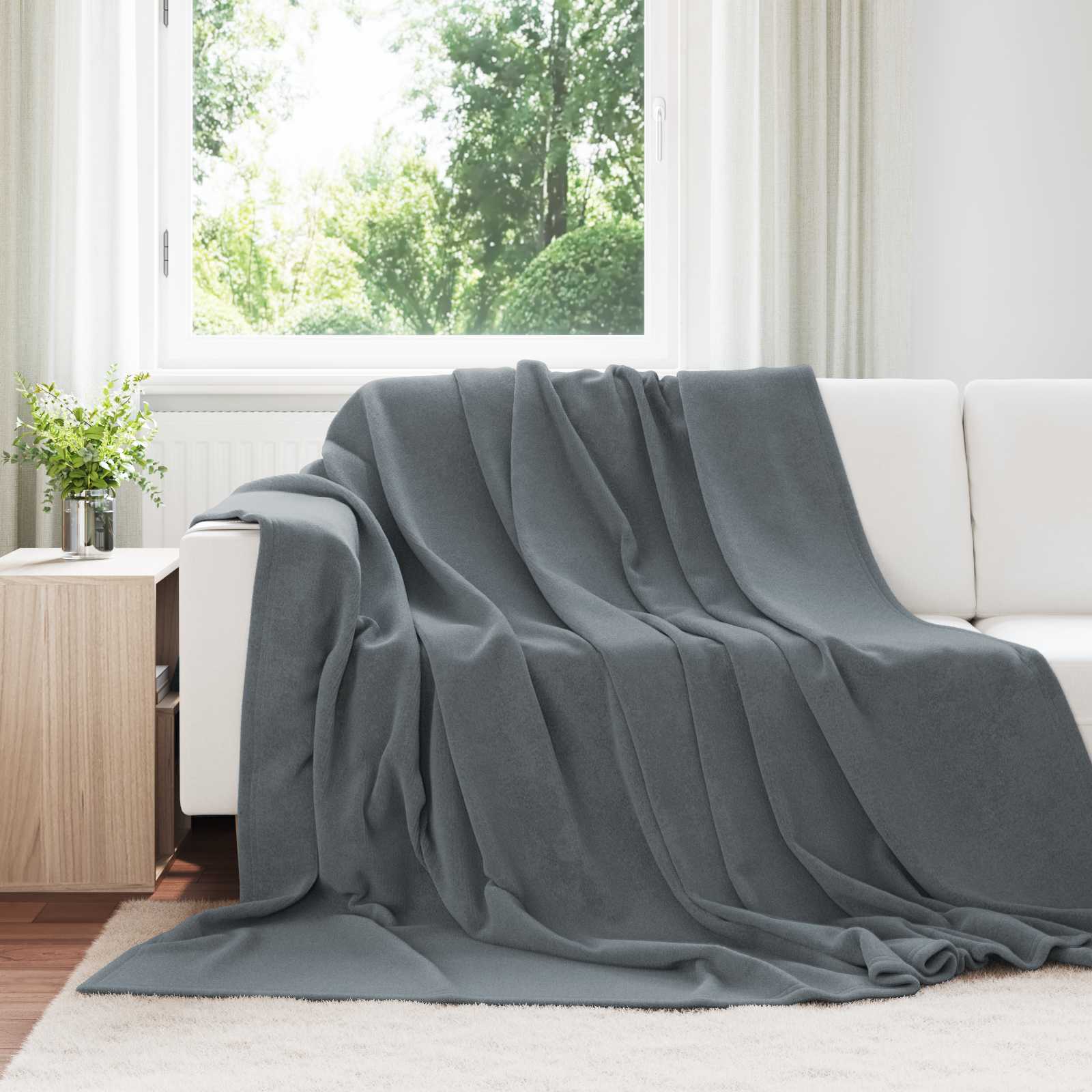 Koce narzutowe 6 pcs Ciemnoszary 220 x 240 cm Polar vidaXL