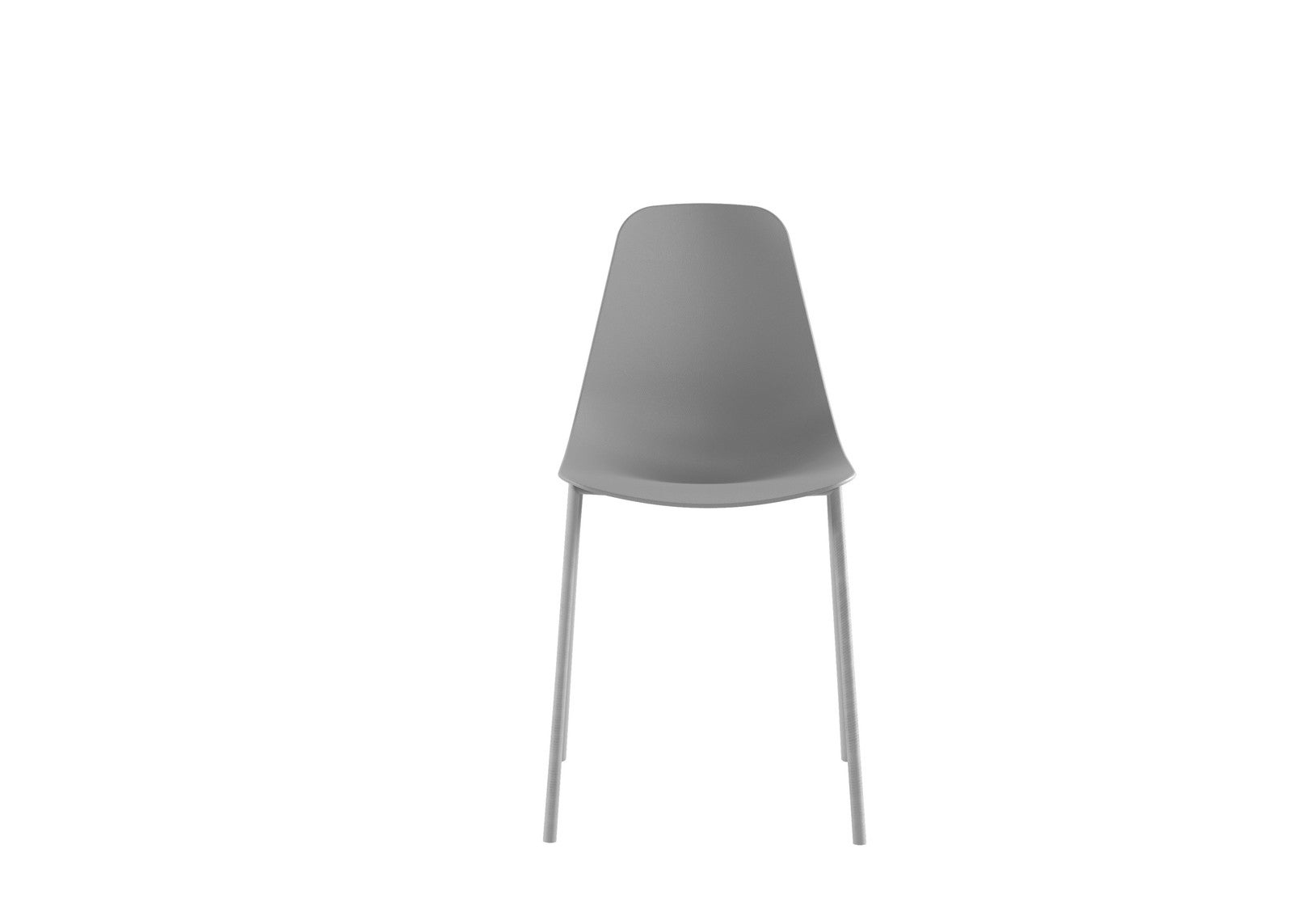 Krzesło Frida, nowoczesny design z polipropylenu z metalowymi nogami – ergonomiczne siedzisko do mebli domowych i biurowych – jasnoszare