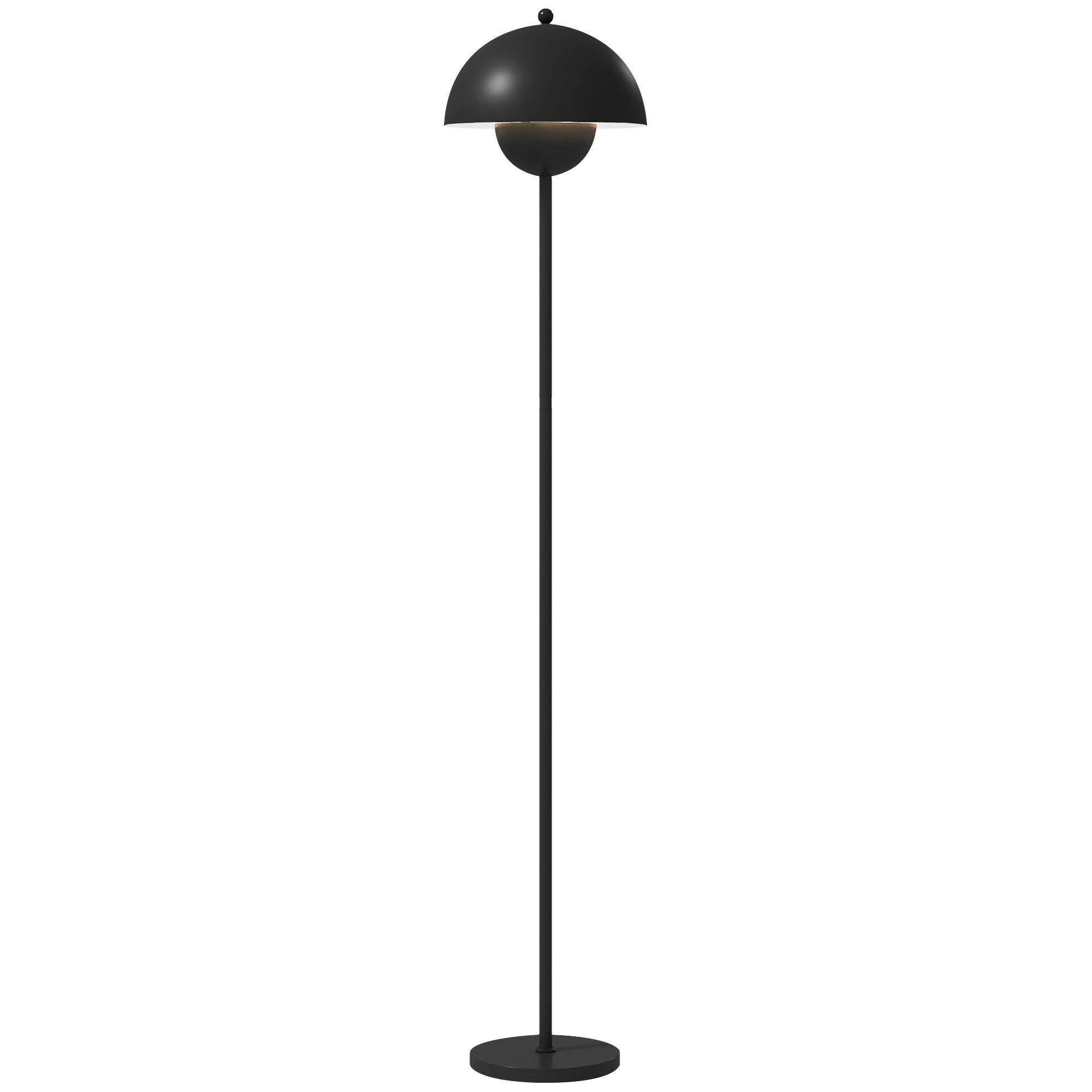 Nowoczesna lampa podłogowa do salonu z kloszem miskowym, włącznikiem nożnym, gniazdem E27 (żarówka nie jest dołączona), Ø30 x 155 cm, kolor czarny