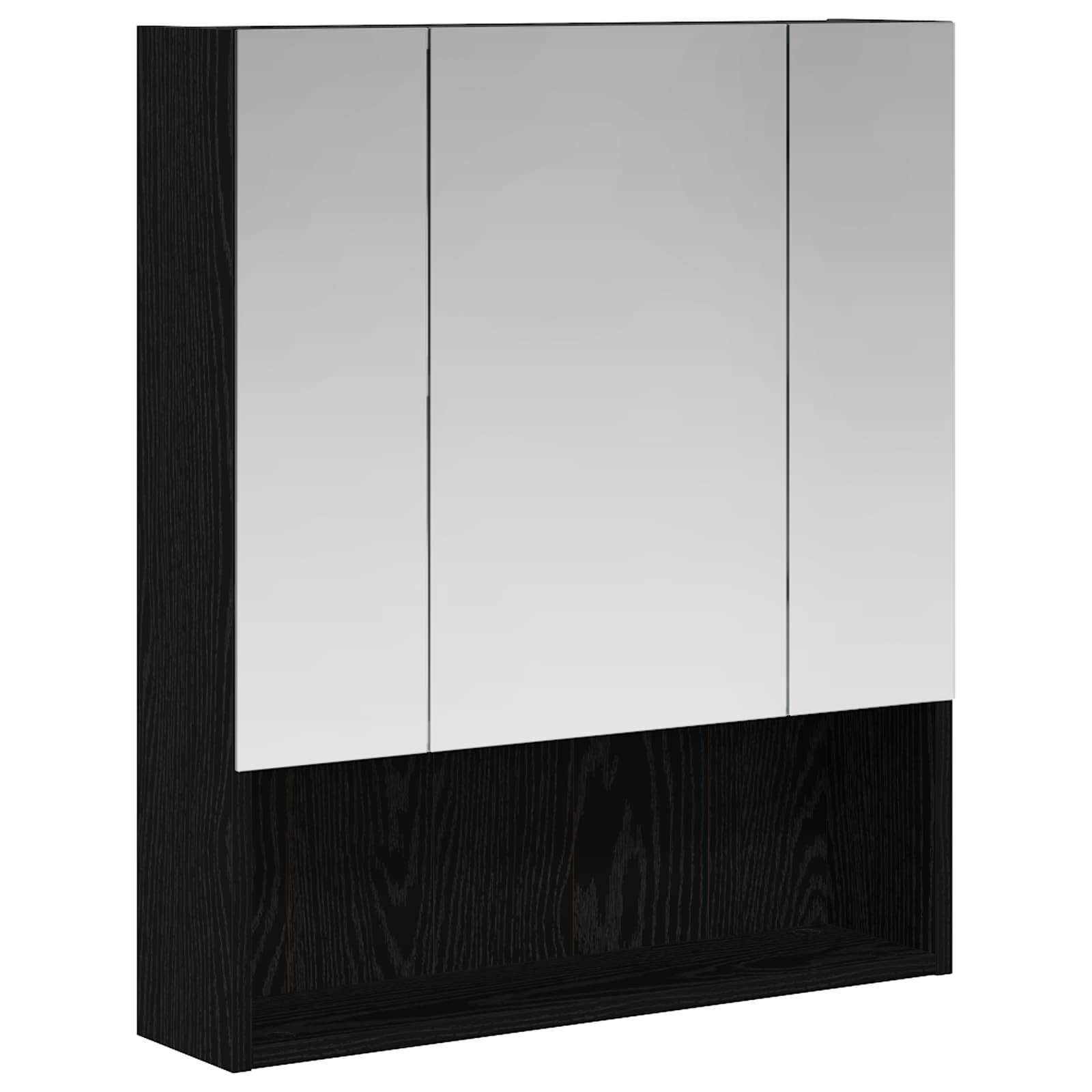 Szafka z lustrem do łazienki Czarny Dąb 60 x 14.5 x 70 cm