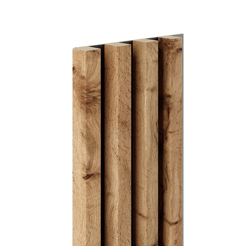Lamel ścienny na czarnej płycie HDF Marbet Design WOODLINE MAXI 2700x177 Dąb Wotan 1 szt.
