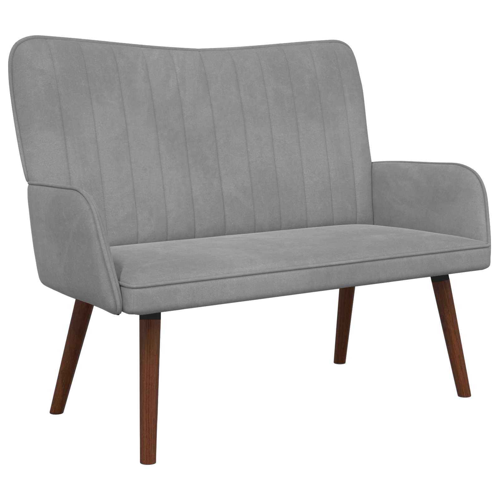 Sofa dwuosobowa jasnoszary 115 x 61 x 87 cm Welur