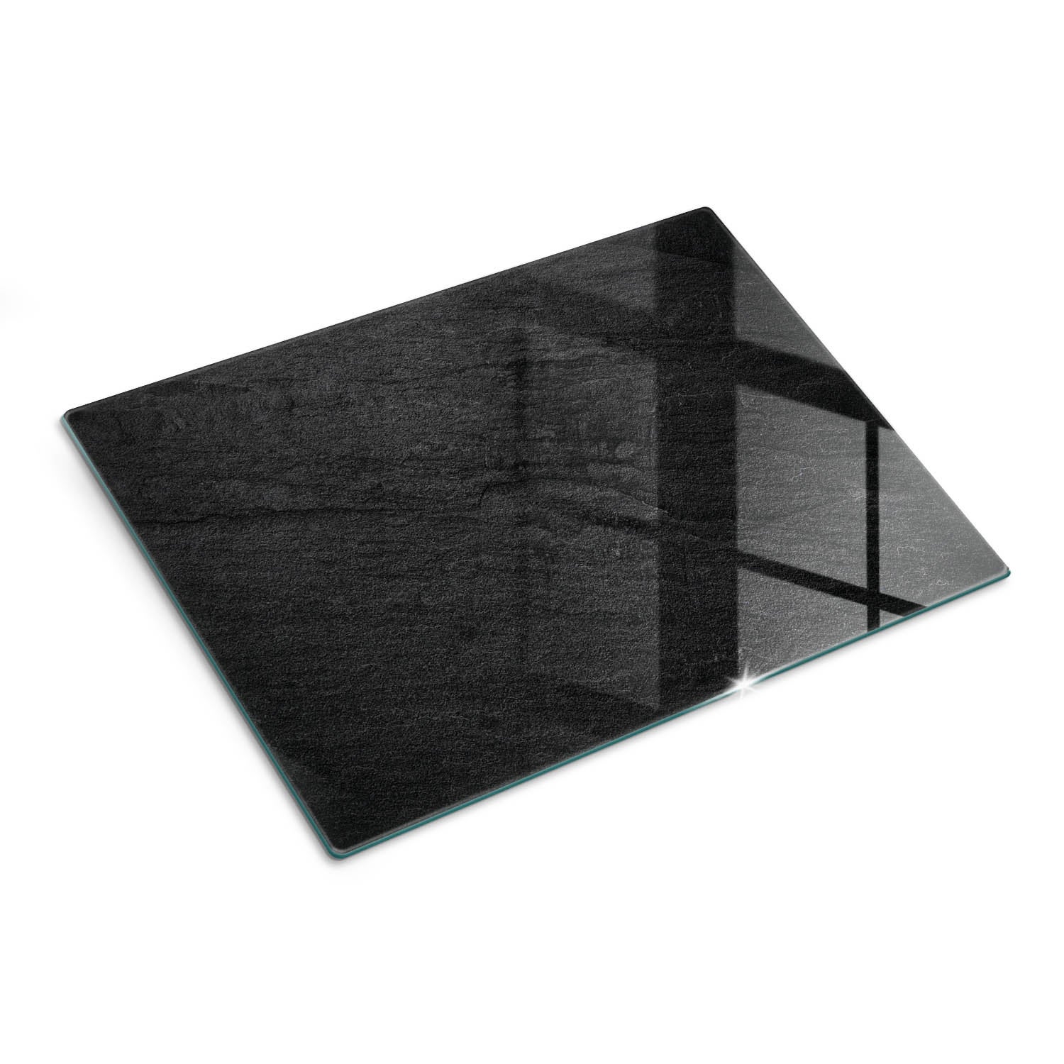 Designerska szklana deska do krojenia z ozdobną grafiką - Czarny Kamień - 30x40 - Tulup