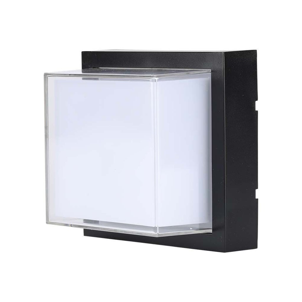 Kinkiet zewnętrzny VT-828 LED 12W Ciepła biel 1200lm czarny wym:16x16x10cm IP65 V-TAC