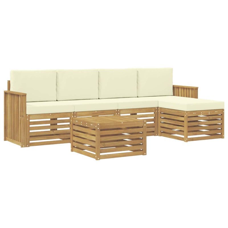 Zestaw sof na zewnątrz 6 pcs Biały i kremowy 59 x 59 x 37 cm