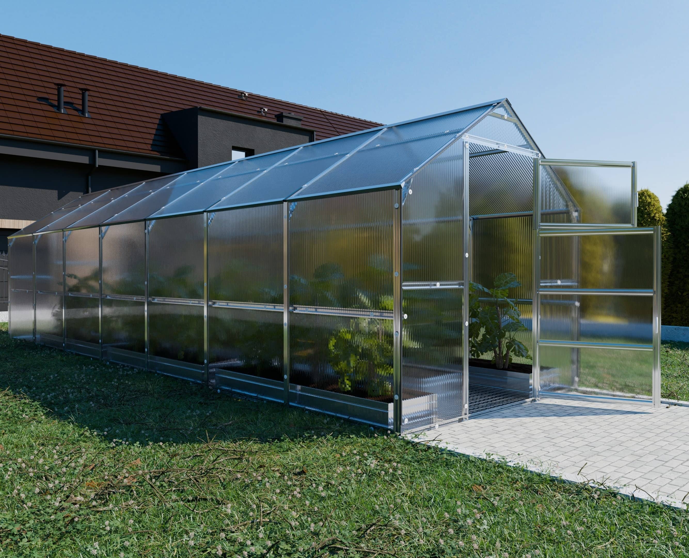 Szklarnia KLASIKA BERNARD 2,35 x 7 m (16,45 m²), 4 mm z powłoką z poliwęglanu 1szt.