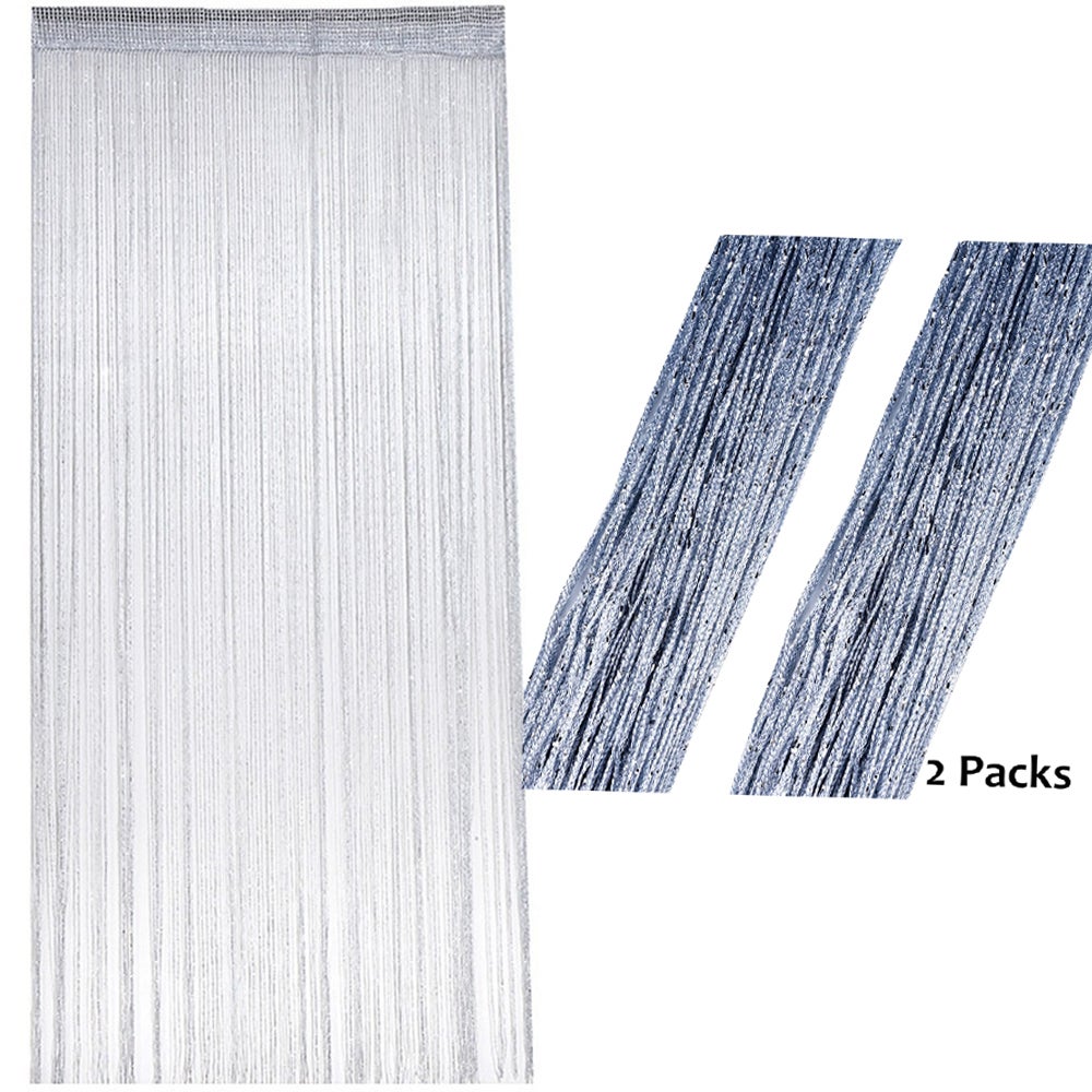 Komplet 2 zasłon z cekinami 95x200cm w stylu spaghetti do okna, drzwi, na urodziny, wesele, przyjęcie, do hotelu.