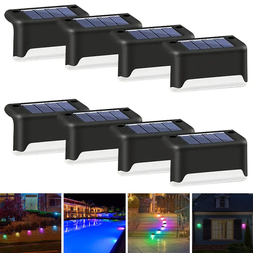 Solarne lampki boczne do basenu, zestaw 8 sztuk, wodoodporne lampki nocne, zewnętrzne lampki pokładowe LED, solarne lampki schodowe LED