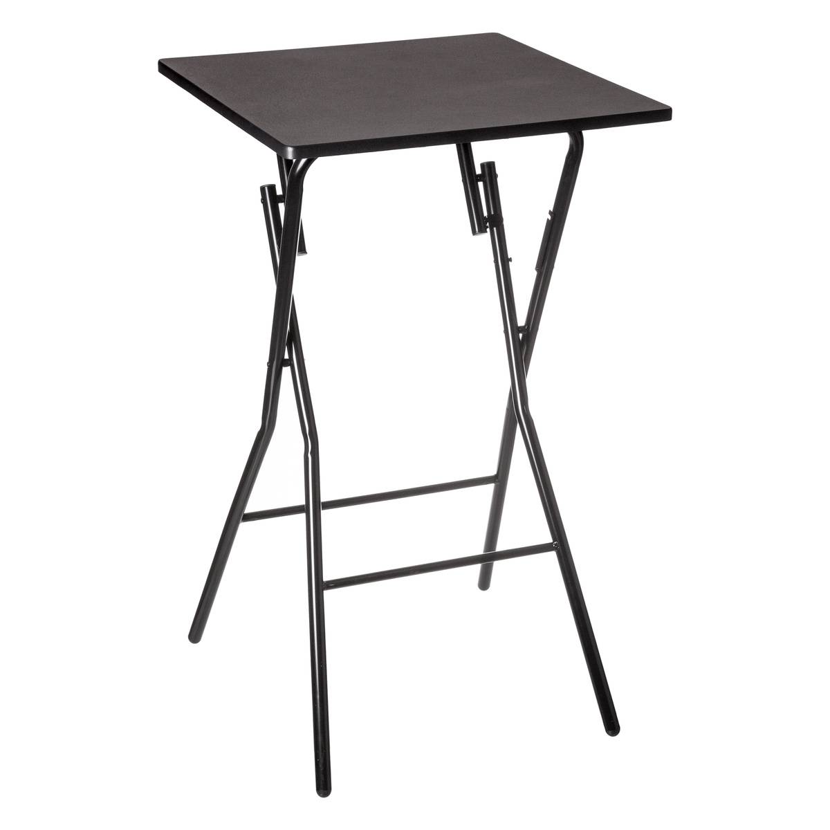 STÓŁ BAROWY 60x60cm SKŁADANY czarny z metalu i MDF styl loft