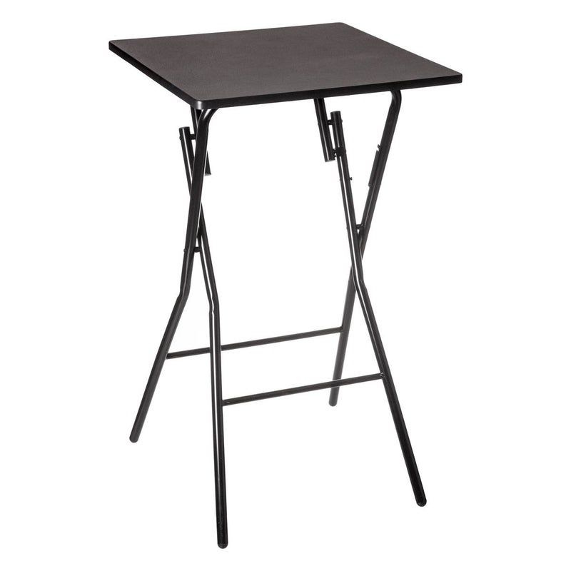 STÓŁ BAROWY 60x60cm SKŁADANY czarny z metalu i MDF styl loft