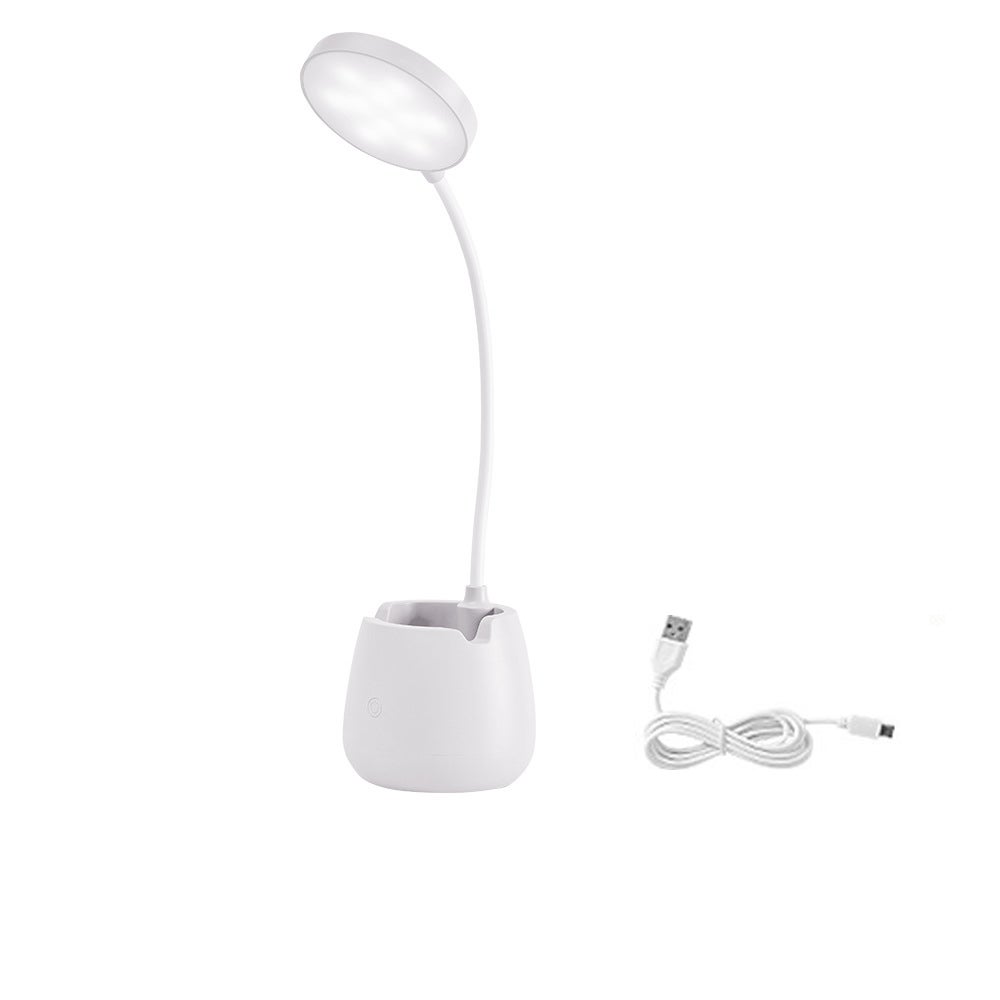 Lampka biurkowa LED z uchwytem na długopis, ściemnialna, sterowana dotykowo, z 3 trybami oświetlenia LED, chroniąca oczy dziecka, lampka nocna