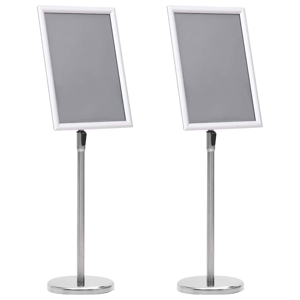 Stojaki na plakaty 2 pcs Srebrny 45 x 32,7 x 108 cm Aluminium vidaXL