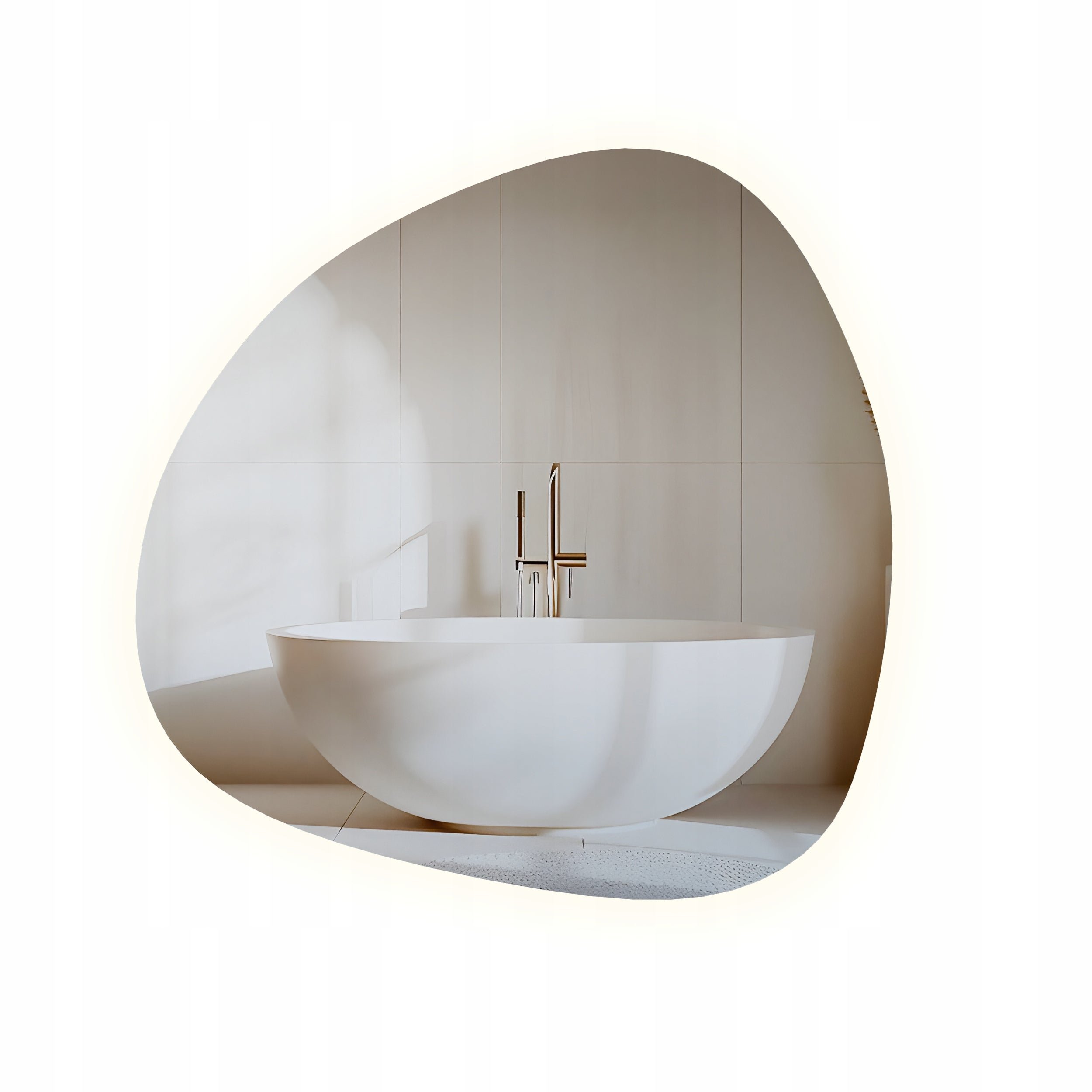 Lustro LED o nieregularnym kształcie 64 x 64 cm Pluton LUSTRZANY ŚWIAT