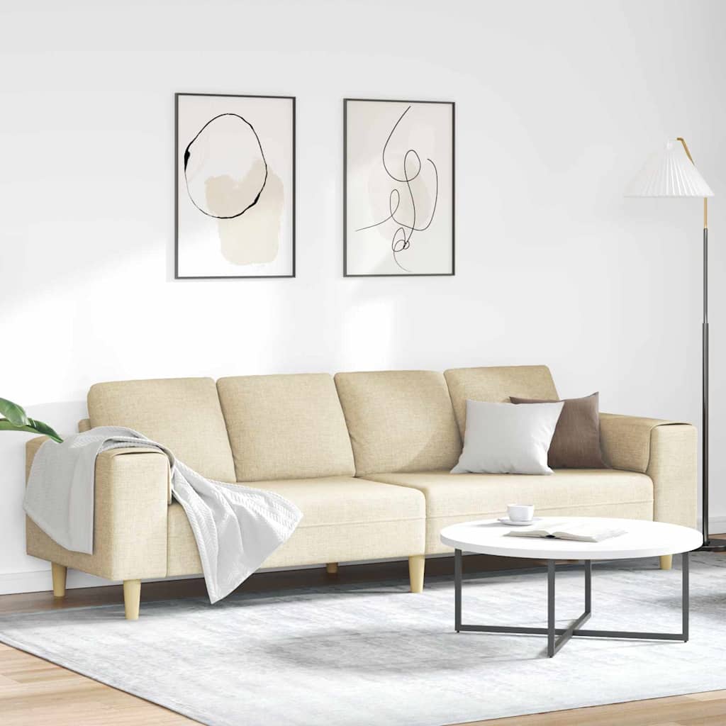 Sofa do salonu Kremowy 250 x 77 x 76 cm Poliester vidaXL