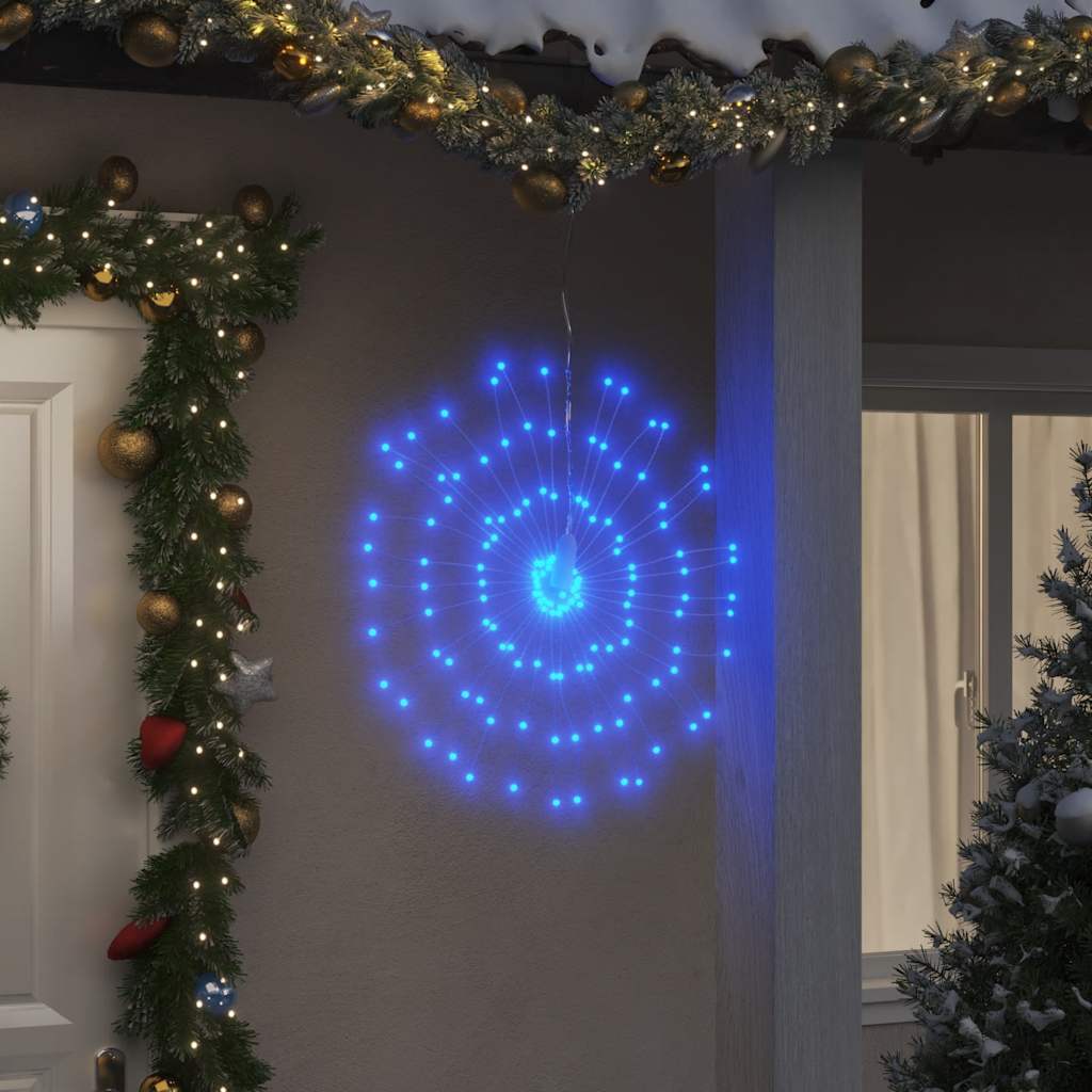 Ozdoby świąteczne ze 140 lampkami LED, 4 szt, niebieskie, 17 cm vidaXL