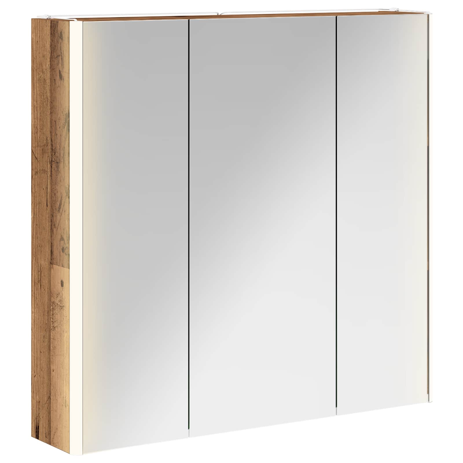 Szafka z lustrem do łazienki Stare drewno 73.5 x 15.5 x 70 cm