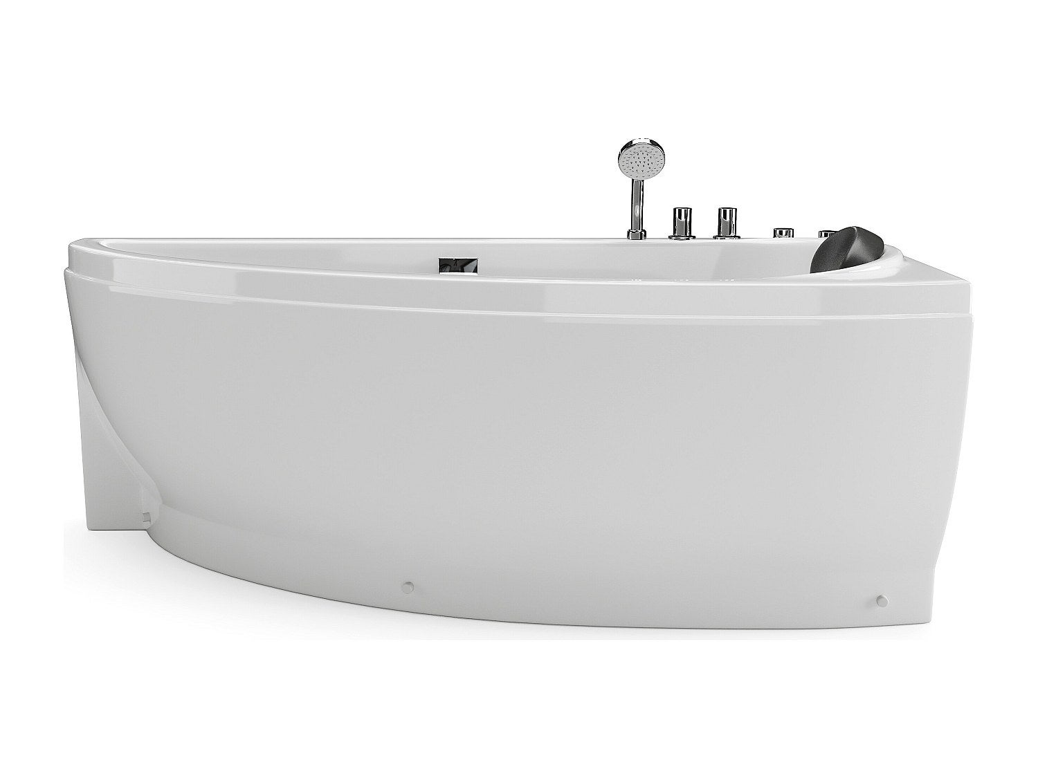 Wanna z hydromasażem asymetryczna biała - 1 osobowa - 160 x 75 cm - Prawostronna - TABANA