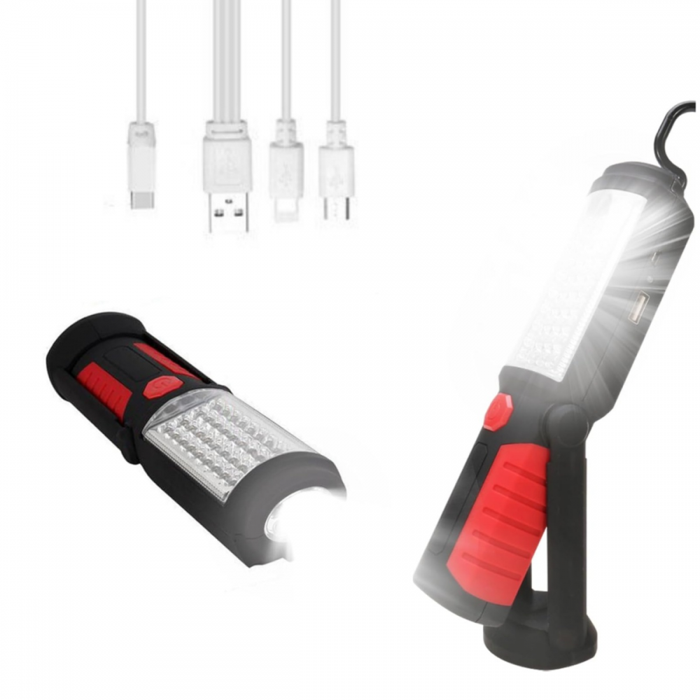 Latarka, ładowalna lampa robocza, mocna ładowalna lampa robocza, ręczna lampa warsztatowa LED z podstawą magnetyczną