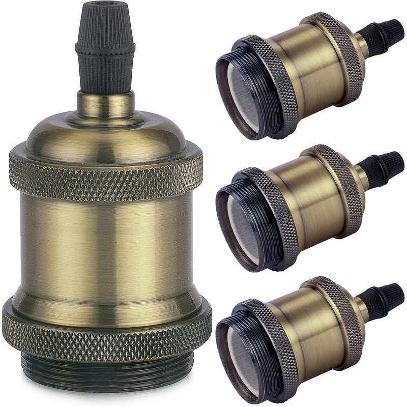 Oprawka do lampy Vintage E27, lampa wisząca Edison w stylu retro, solidny ceramiczny adapter, 4 sztuki gniazda w kolorze szampańskiego złota