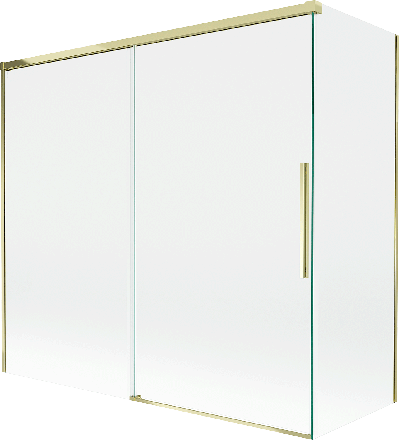 Mexen Rox parawan nawannowy 2-skrzydłowy rozsuwany 170 + 75 x 150 cm, transparent, złoty - 8C9-170-075-50-00