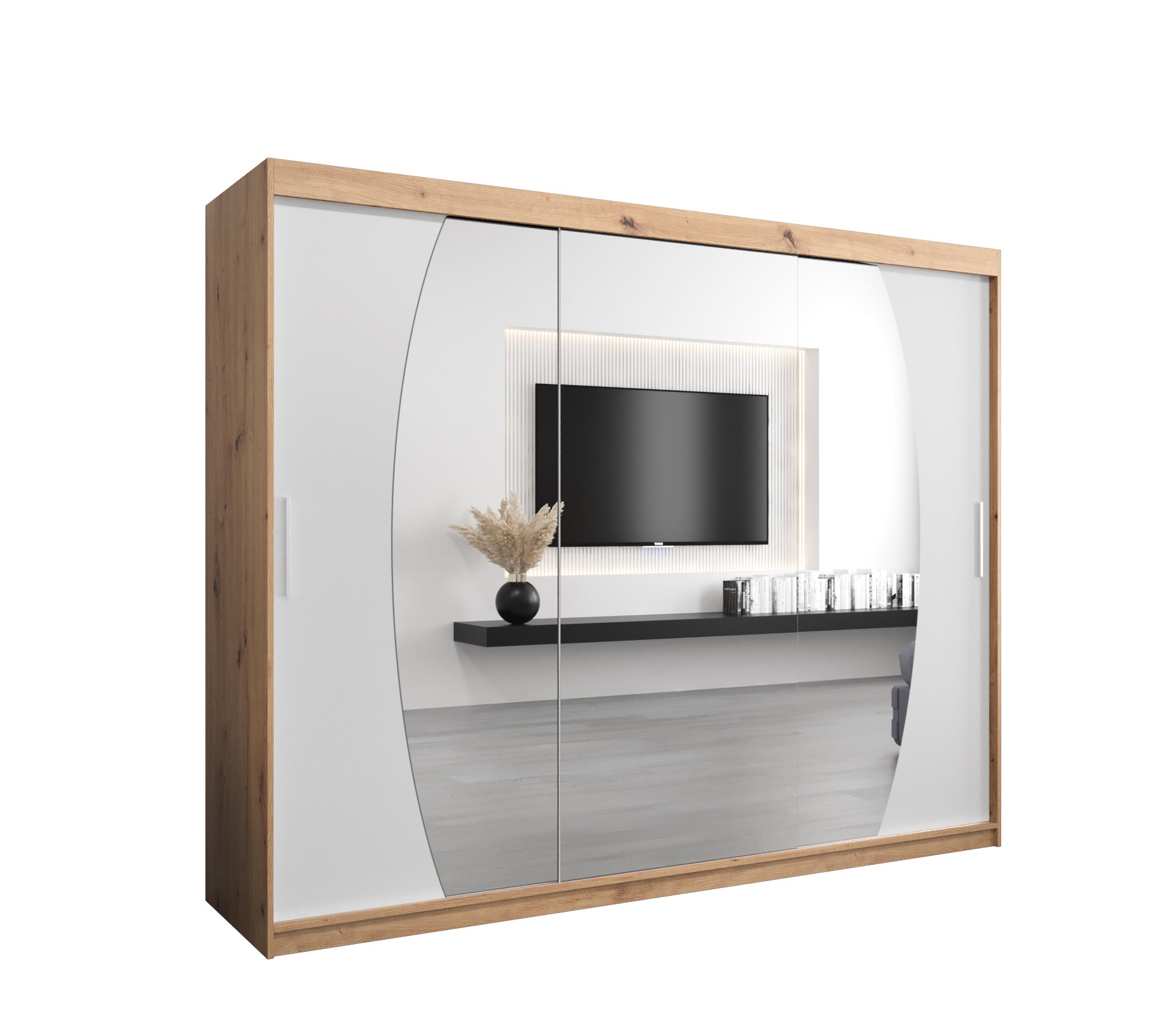 Szafa przesuwna garderoba ELYPSE 250 x 62 x 200 cm Artisan + Biały - Abiks Meble