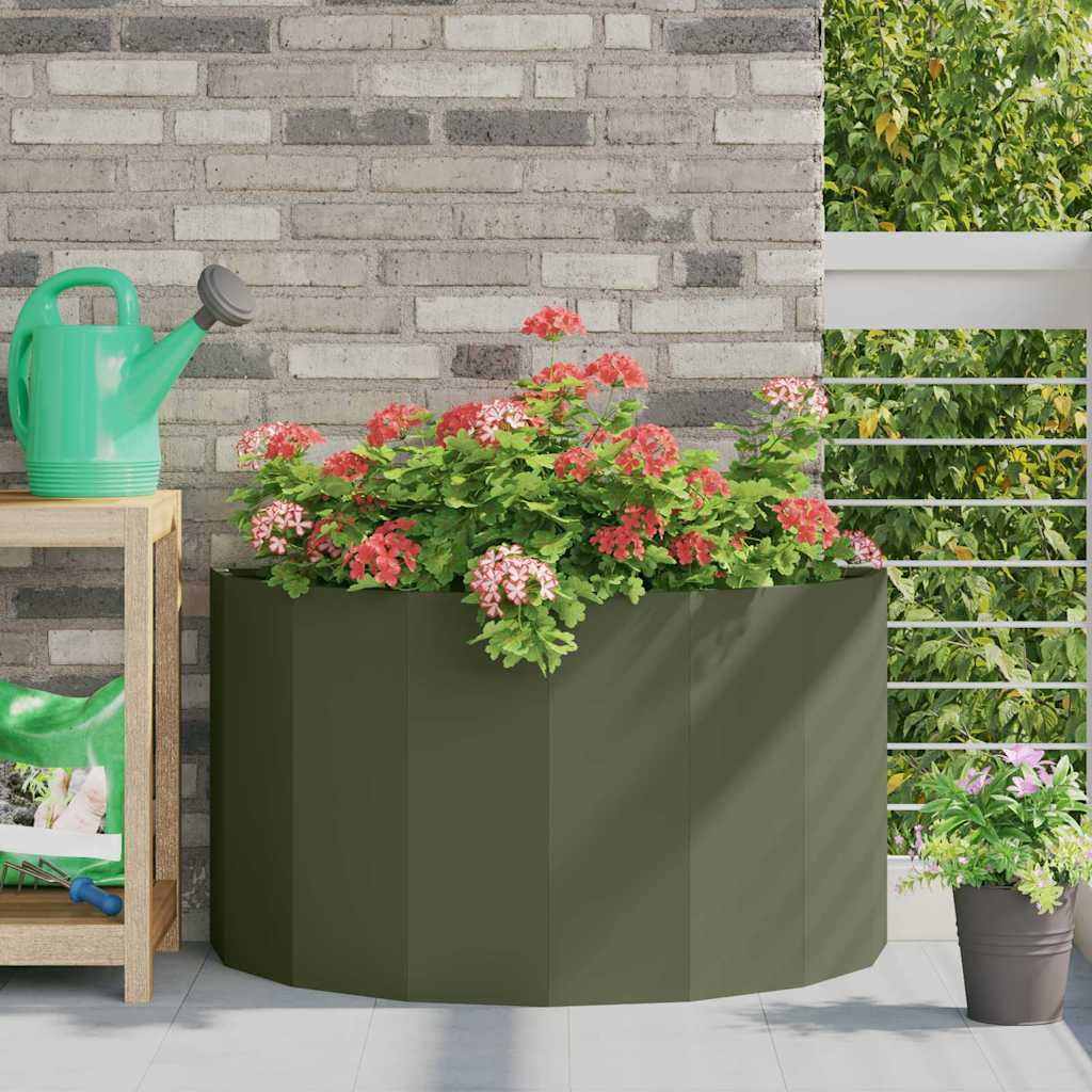 Donica Zielony oliwkowy 90 x 45 x 50 cm Stal vidaXL