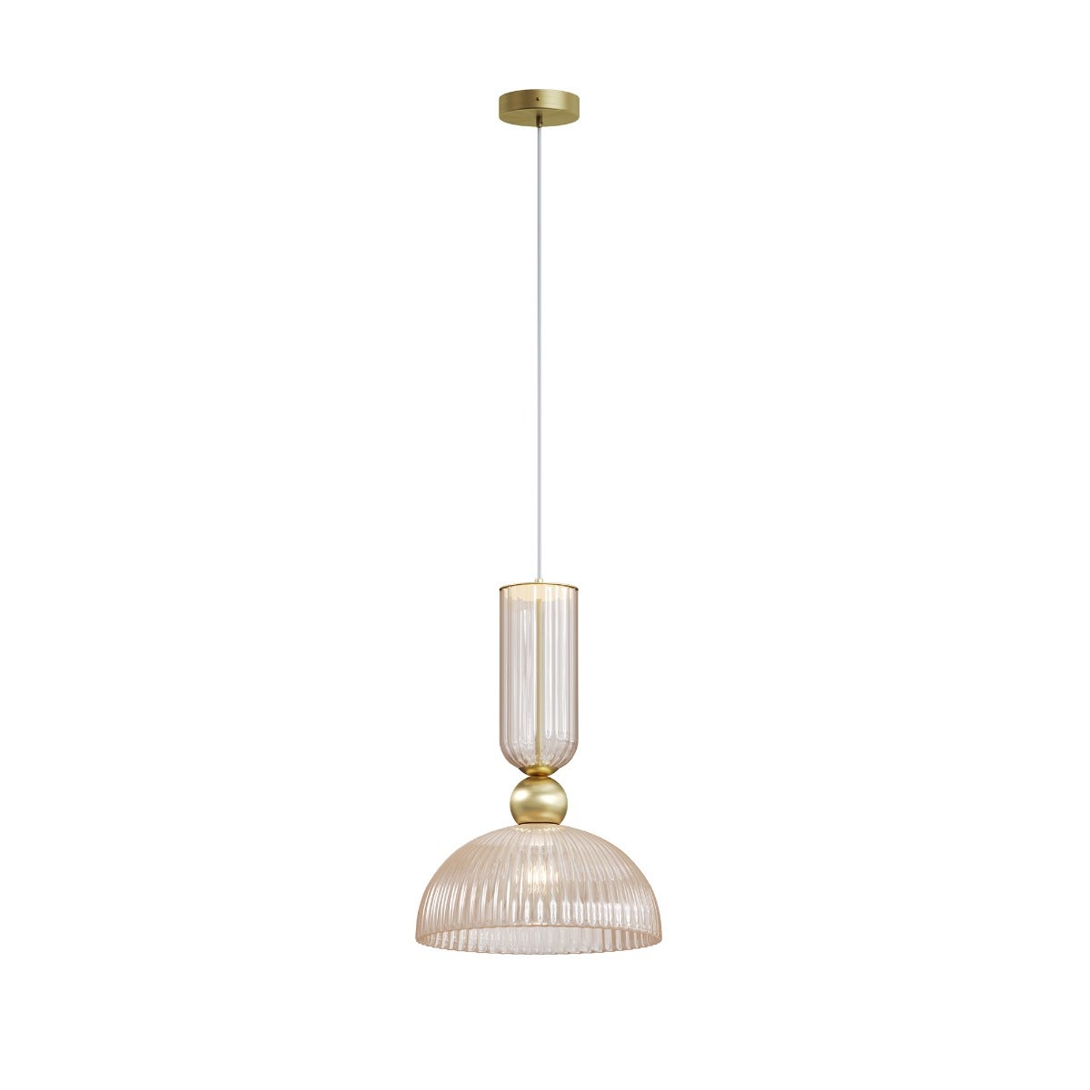 Maytoni Antic Nowoczesna lampa sufitowa w kształcie kopuły, złota, 2700K, 510lm, klosz 1xE27 w kolorze koniaku