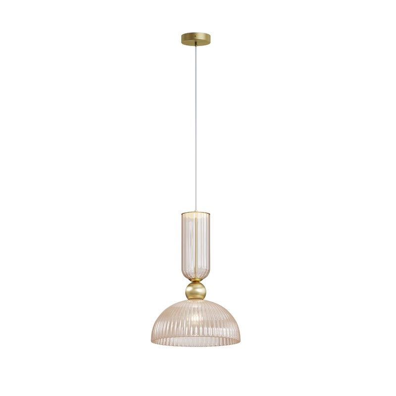 Maytoni Antic Nowoczesna lampa sufitowa w kształcie kopuły, złota, 2700K, 510lm, klosz 1xE27 w kolorze koniaku