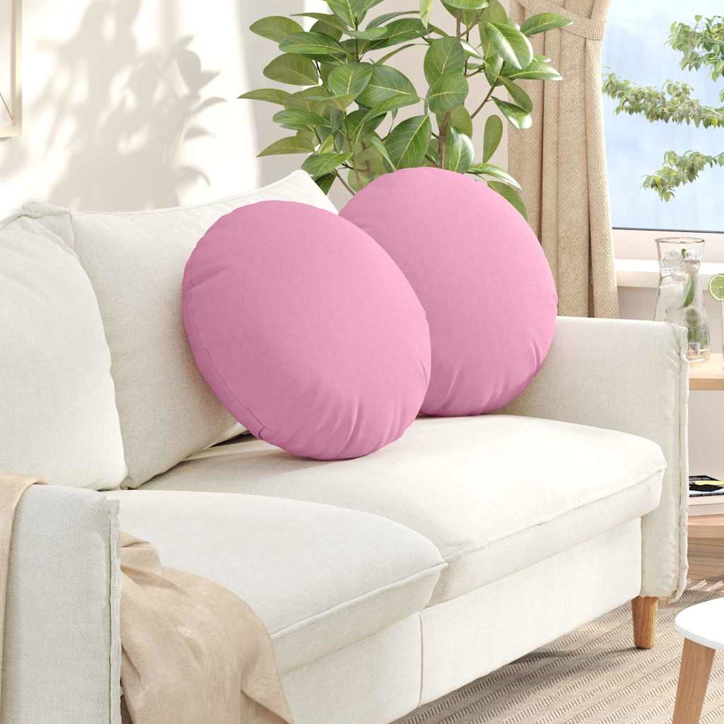 Poduszki na siedziska 2 pcs Różowy Ø50 x 19 cm tkanina vidaXL