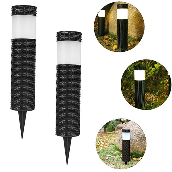 Zestaw 2 dekoracyjnych lamp solarnych do trawnika, wodoodporne lampy dekoracyjne, białe światło, lampy zewnętrzne